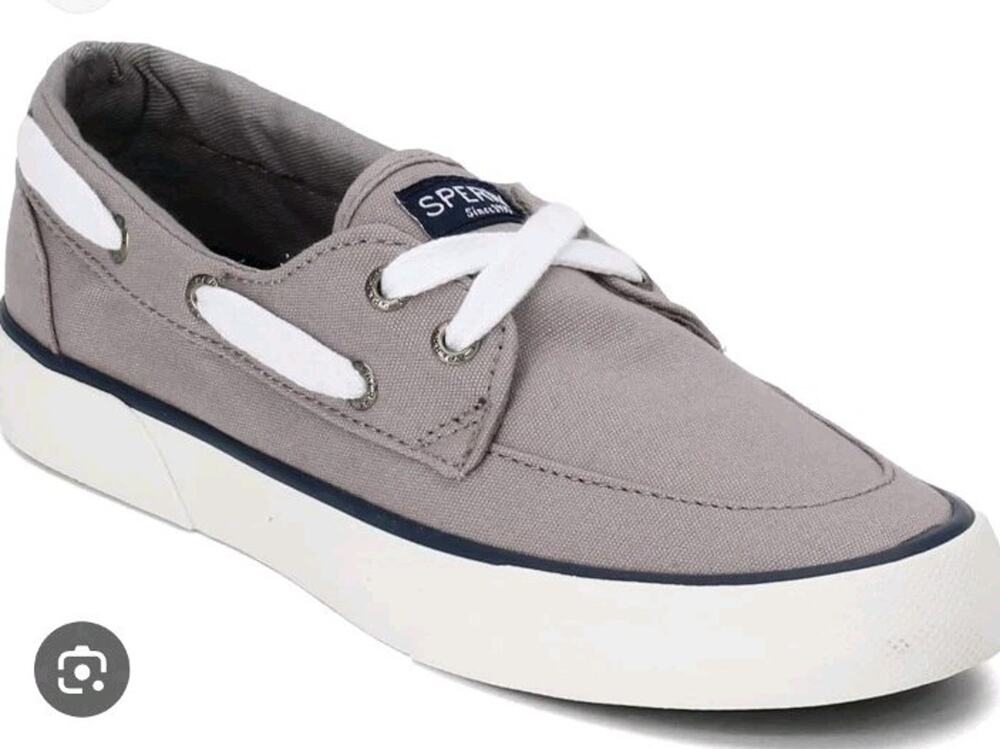 Sperry Top Sider Pier Boat Casual Canvas Shoes Women's Size 8.5 Grey White